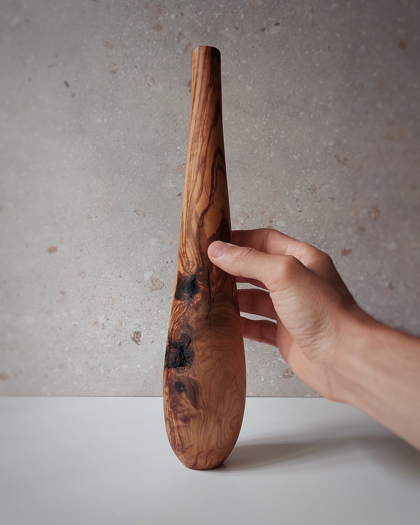 B35 Olive wood vase