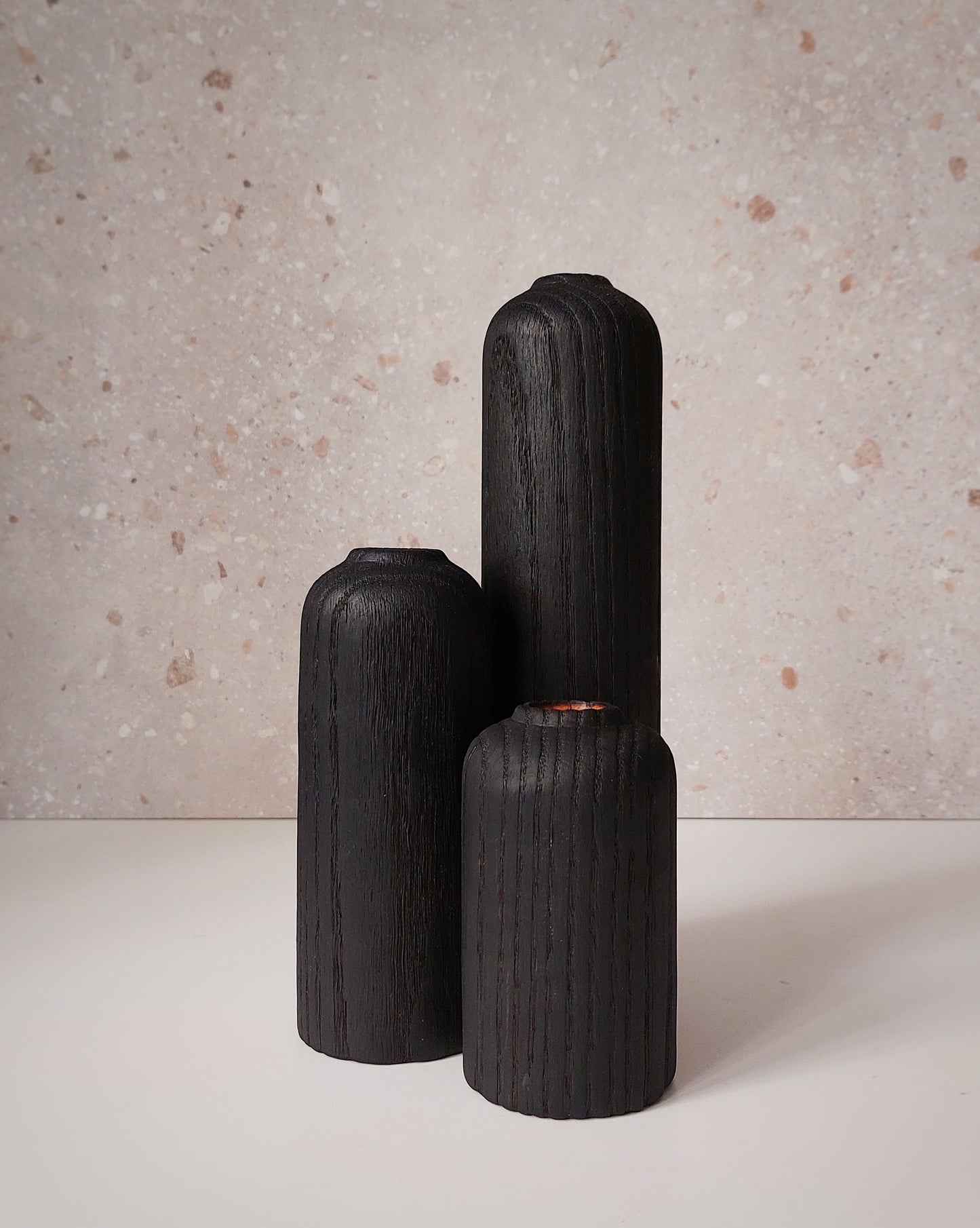 B40 European Oak Wood Vase Set