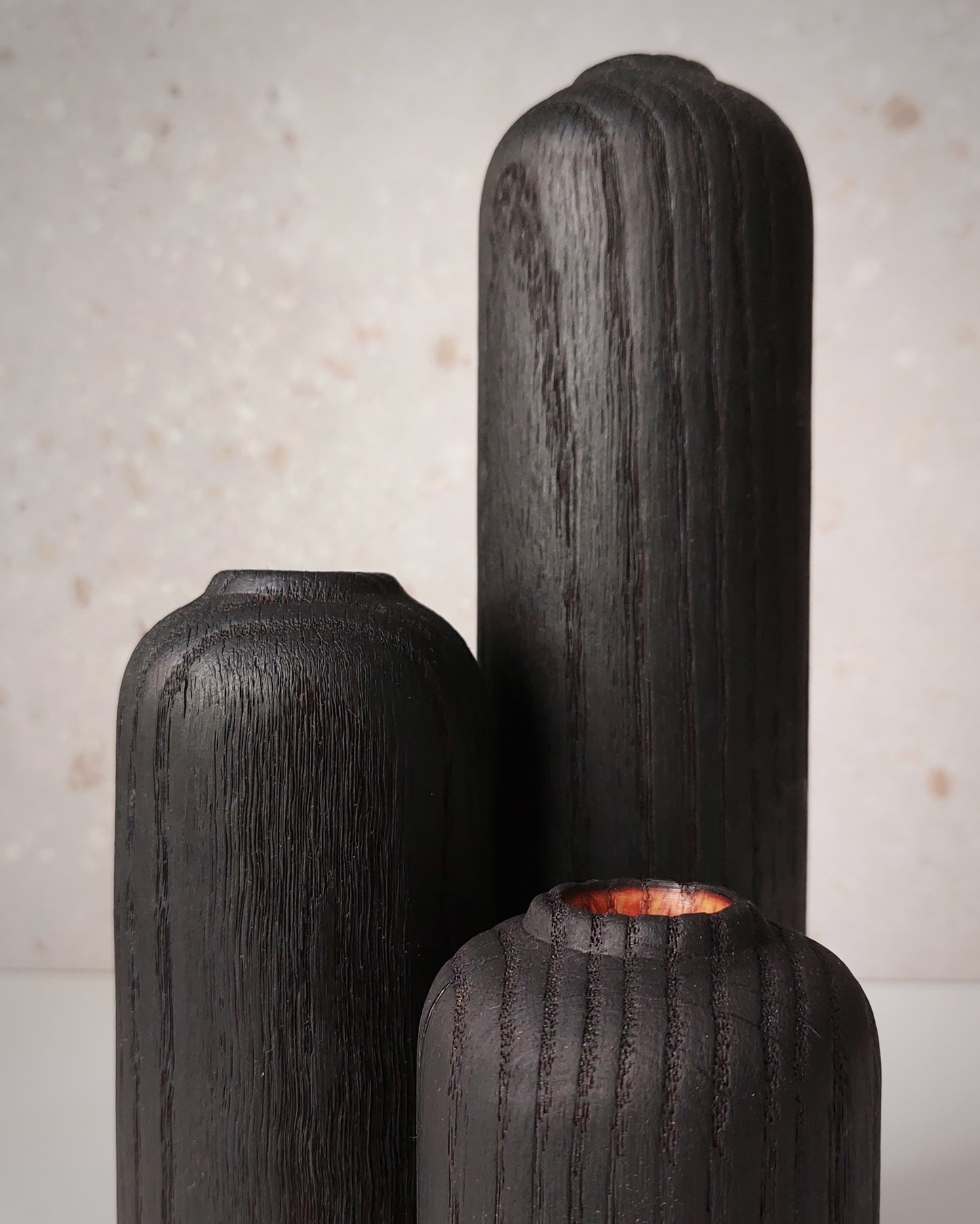 B40 European Oak Wood Vase Set