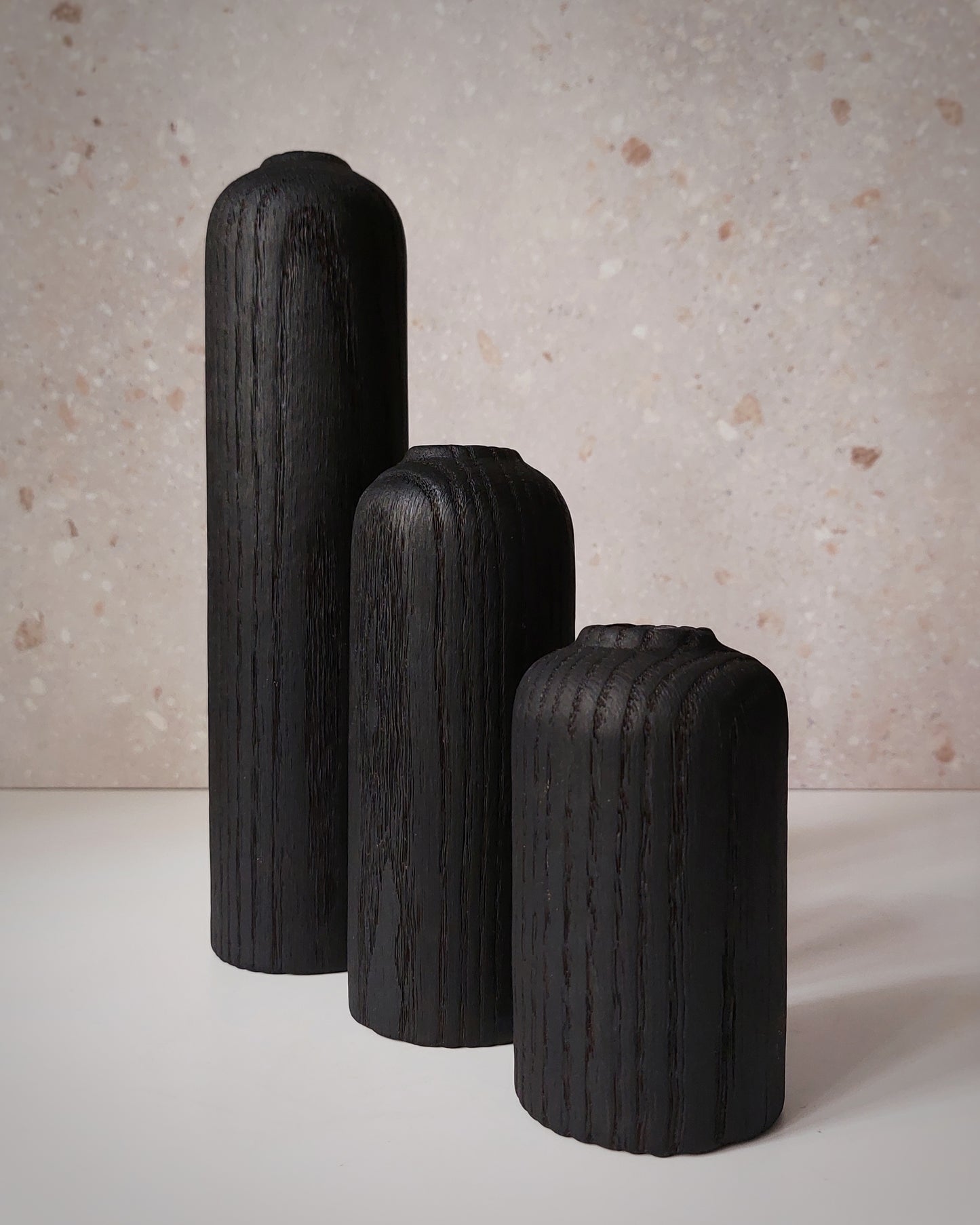 B40 European Oak Wood Vase Set