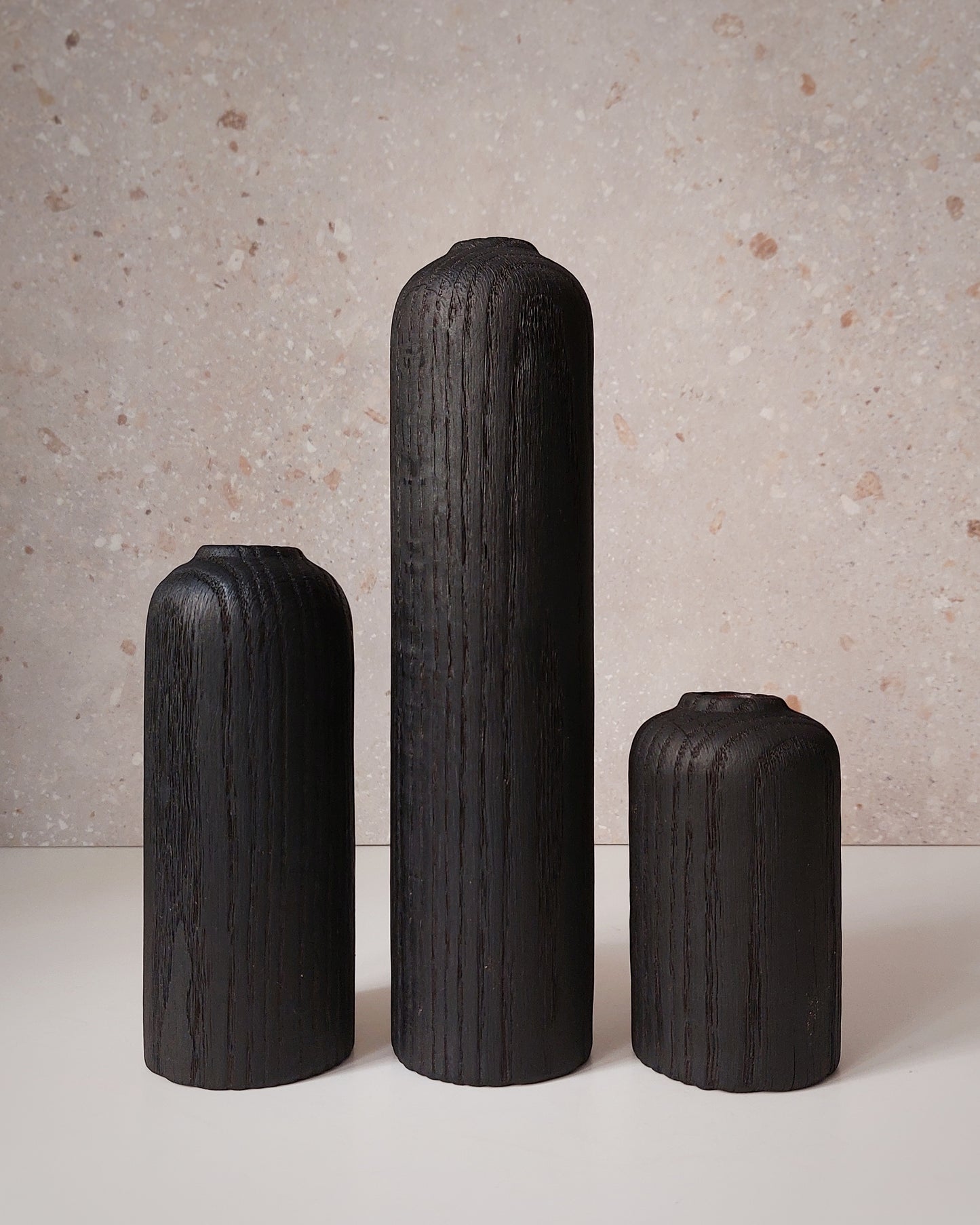 B40 European Oak Wood Vase Set