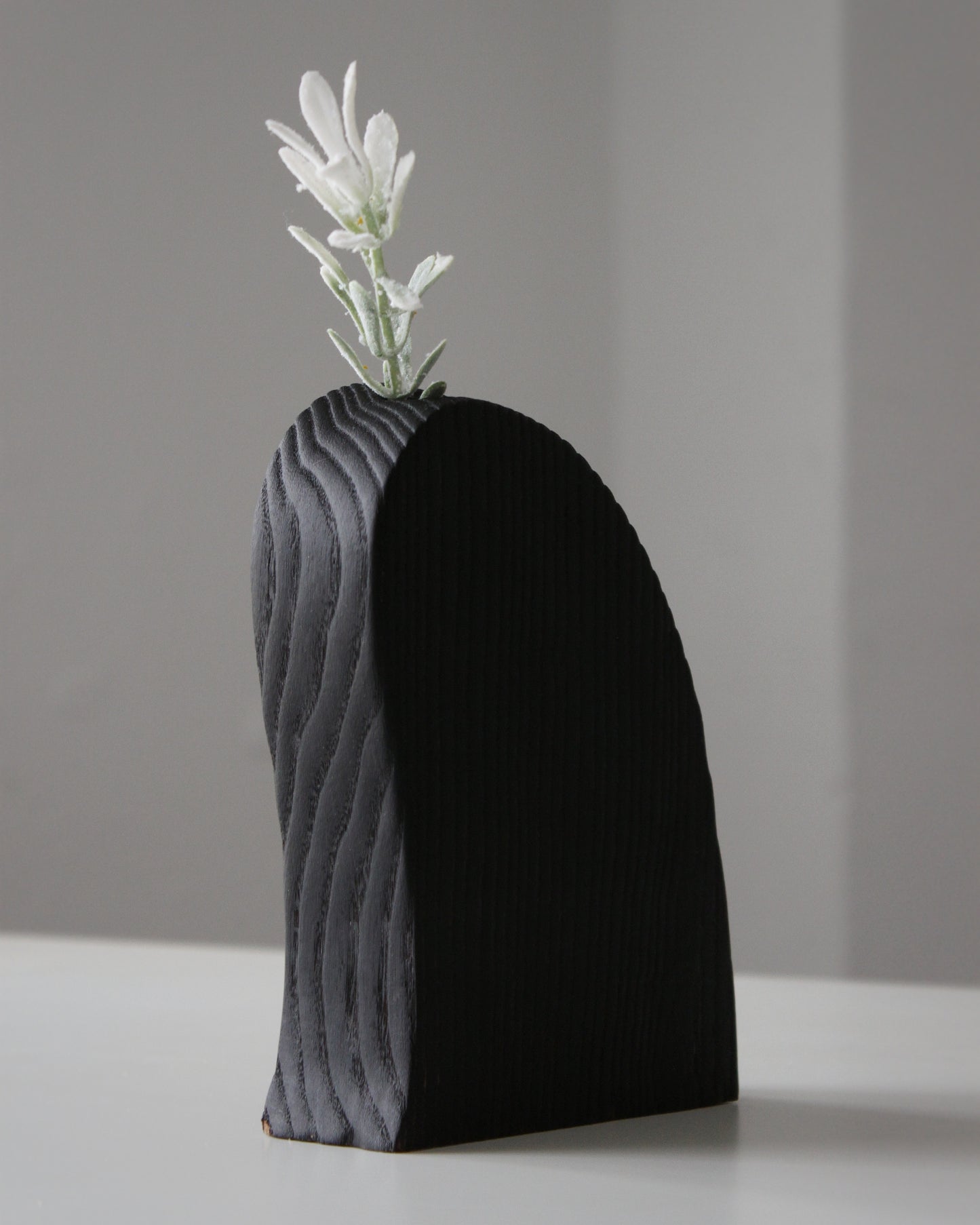 B47 Set Burnt Ash Wood Vase