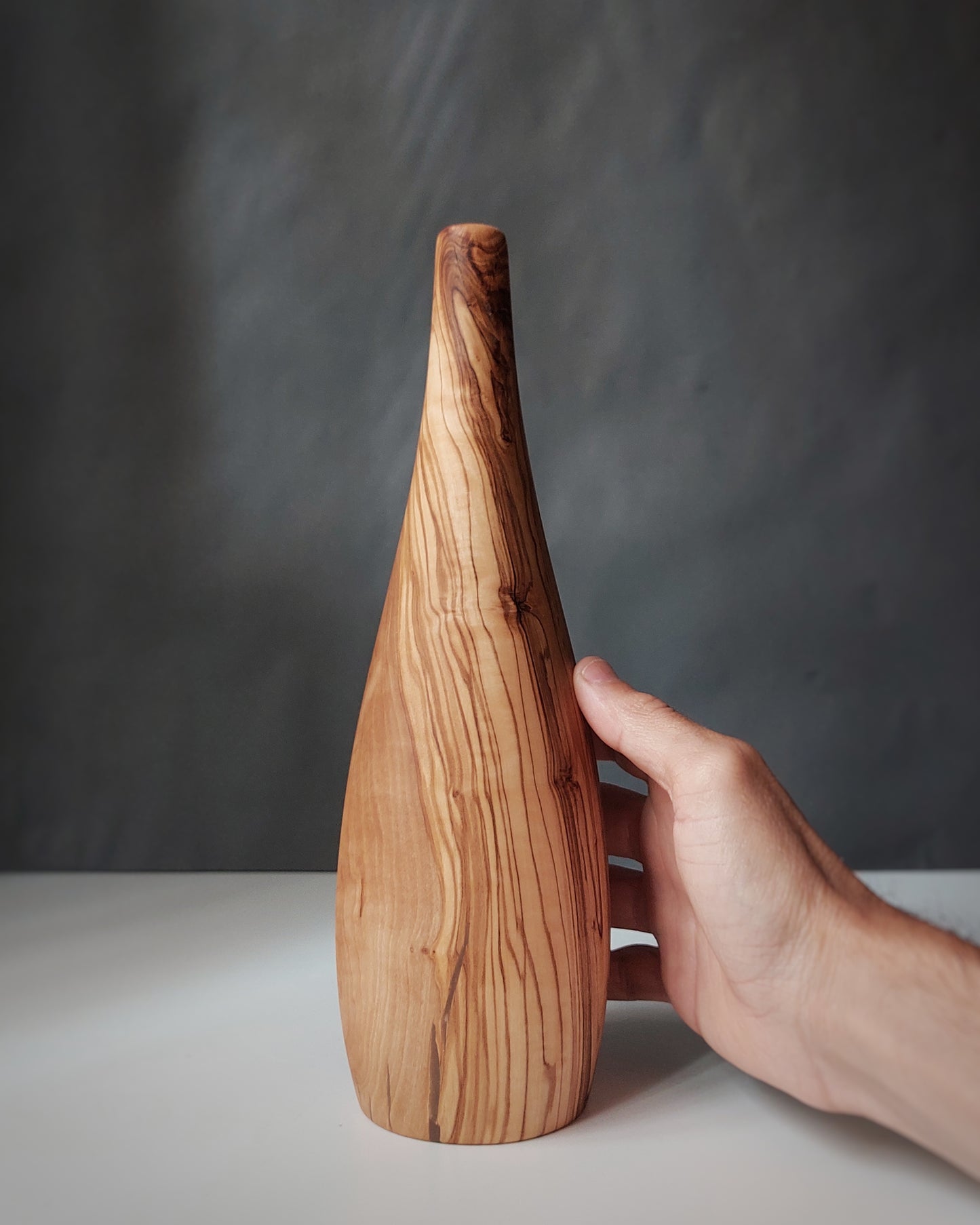 B34 Olive wood vase