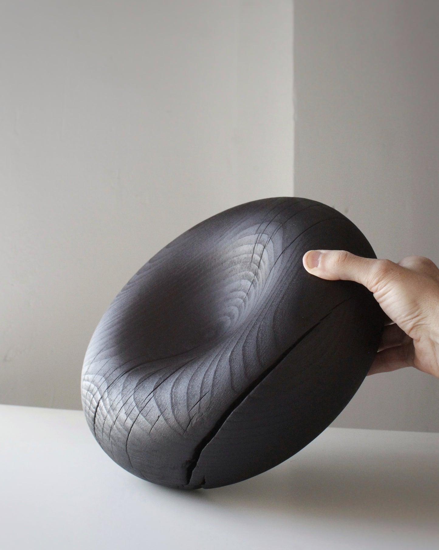 A211 Charred White Beech Wood Centerpicece