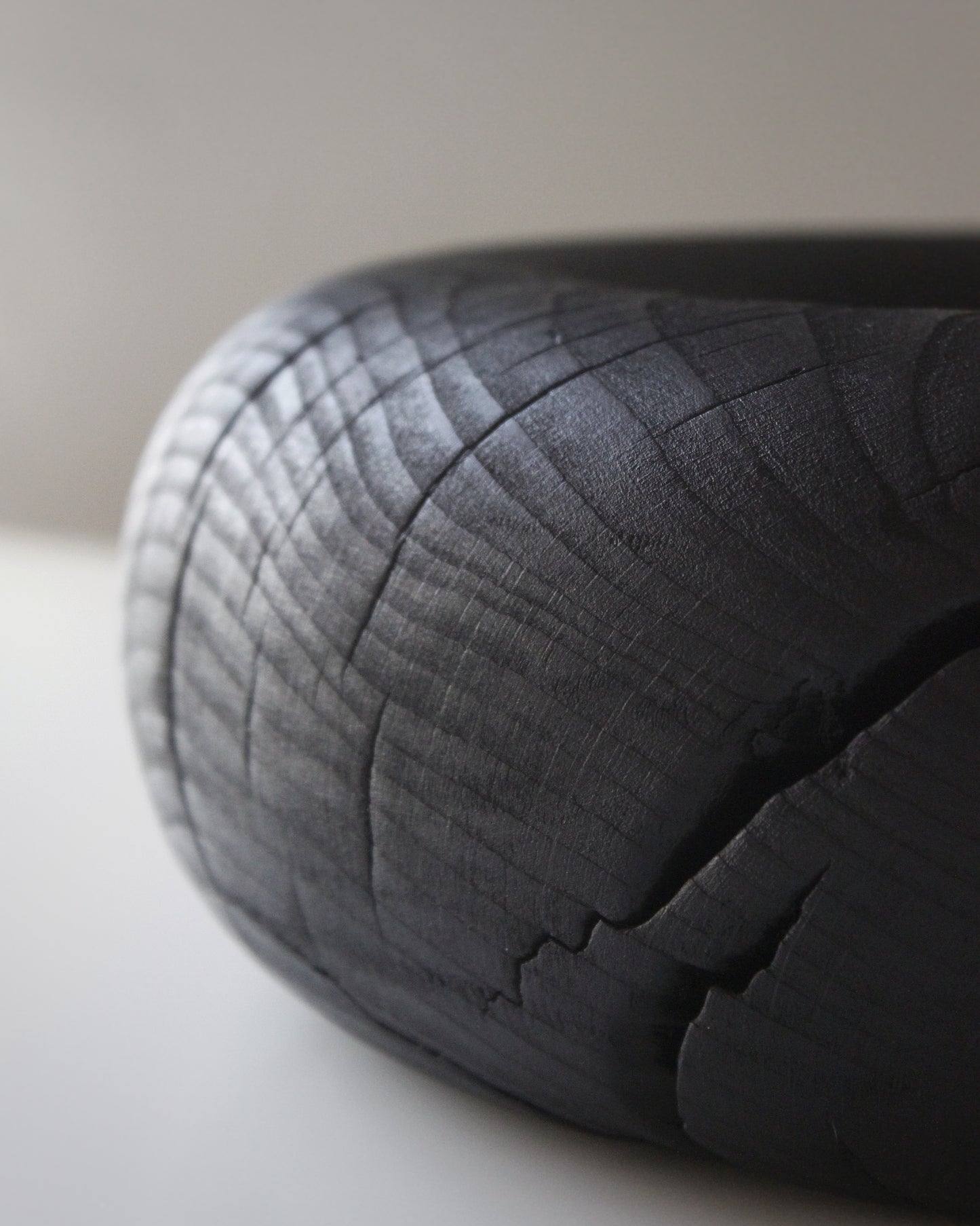 A211 Charred White Beech Wood Centerpicece