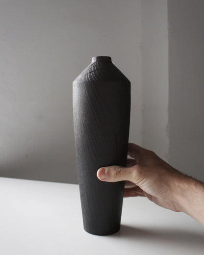 B51 White Beech Charred Vase