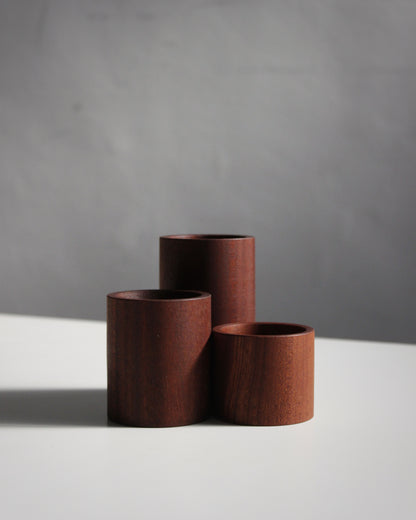 P03 Sapele Candle Holder Set