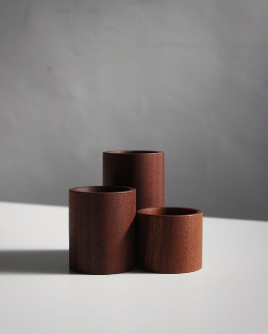 P03 Sapele Candle Holder Set