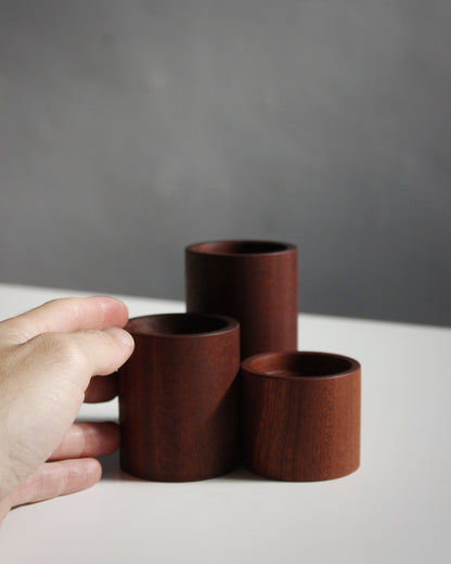 P03 Sapele Candle Holder Set